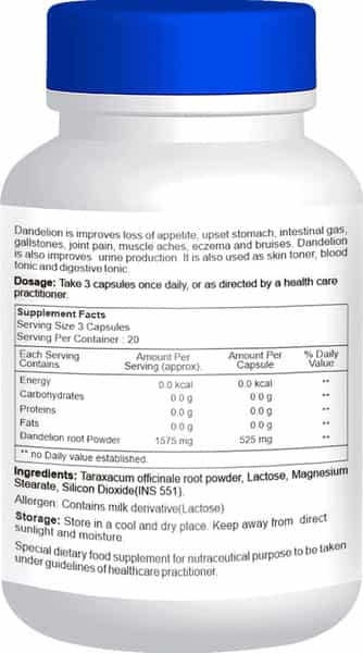 Healthvit Dandelion Root 1575 Mg 60 Capsules