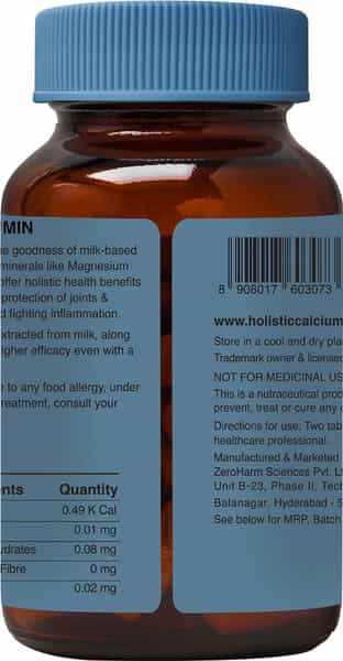 Zeroharm Holistic Calcium & Curcumin For Joint Muscle Bone Strength -60Tab