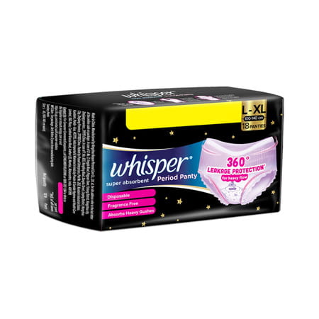 Whisper Super Absorbent Period Panty | L-Xl | 18 Pants
