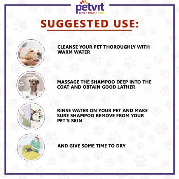 Petvit Anti Itch Shampoo With Tea Tree Oil & Lemon Grass Oil For All Breed Dog/Cat - 200Ml