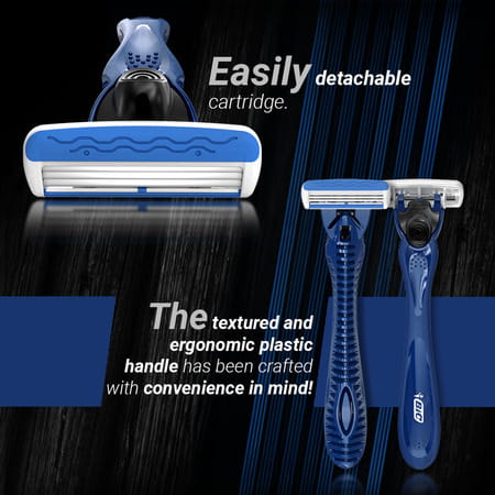 Zlade Armour Iii Triple-Blade Razor For Men - 1 Razor Handle + 4 Cartridges