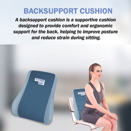 Stergic Next Memory Foam Lumbar Support Back Support Cushion For Chair Car & Office Use 1 No'S