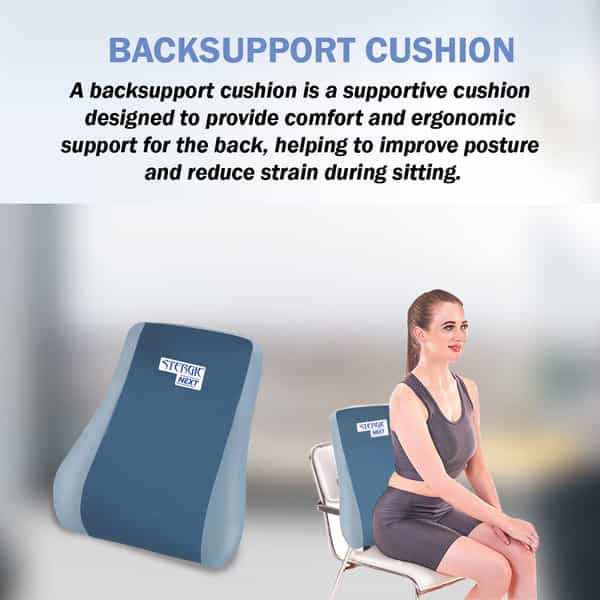 Stergic Next Memory Foam Lumbar Support Back Support Cushion For Chair Car & Office Use 1 No's