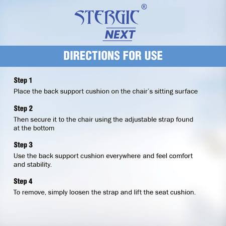 Stergic Next Memory Foam Lumbar Support Back Support Cushion For Chair Car & Office Use 1 No'S