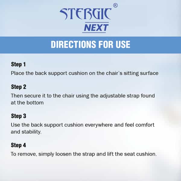 Stergic Next Memory Foam Lumbar Support Back Support Cushion For Chair Car & Office Use 1 No's