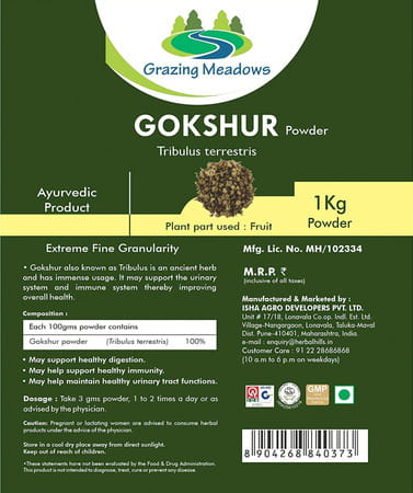 Grazing Meadows Gokshur Powder - 1 Kg (Pack Of 5)