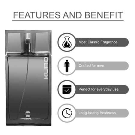 Ajmal Silver Shade Edp 100ml Perfume For Men And Kuro Edp 90ml Perfume For Men
