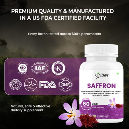 Oribite Saffron Extract 30mg Capsules For Mood Support 60 Capsules