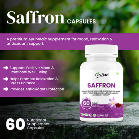 Oribite Saffron Extract 30mg Capsules For Mood Support 60 Capsules