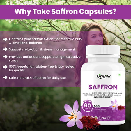 Oribite Saffron Extract 30mg Capsules For Mood Support 60 Capsules