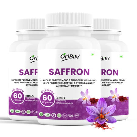 Oribite Saffron Extract 30mg Capsules For Mood Support 60 Capsules