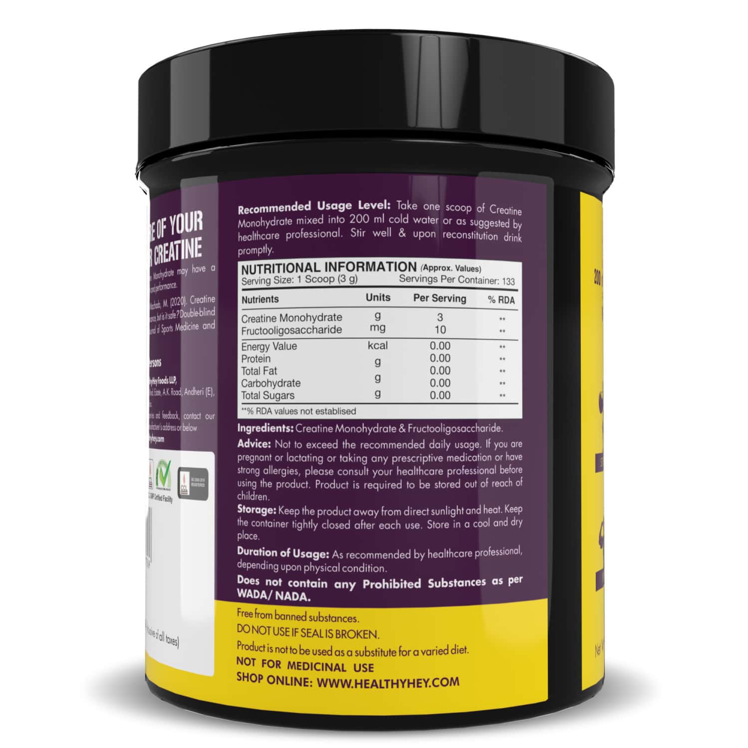 Conteh Sports Creatine Monohydrate -Micronized Powder, Increases High Intensity Physical Performance 400gram 80 Servings - View #4