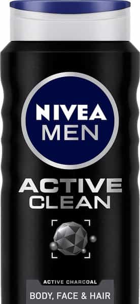 Nivea Active Clean Shower & Body Wash For Hair Face & Body - 500 Ml