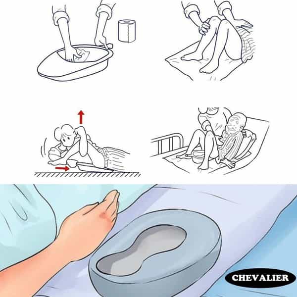 Chevalier Patient Bedpan/Urine Pot For Adult Men/Women Black