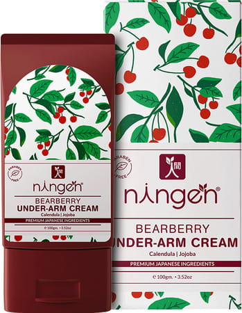 Ningen Bearberry Underarm Lightening Cream Calendula & Jojoba Extracts For Dark Underarms 100g