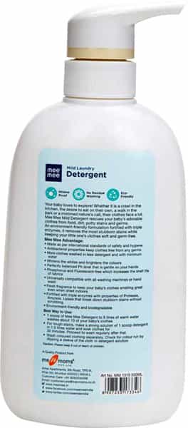 Mee Mee Mild Baby Liquid Laundry Detergent Bottle (500Ml) With Refill Pack (500Ml)