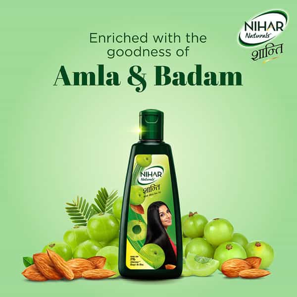 Nihar Shanti Amla And Badam Hair Oil For Stronger Hair 300 Ml