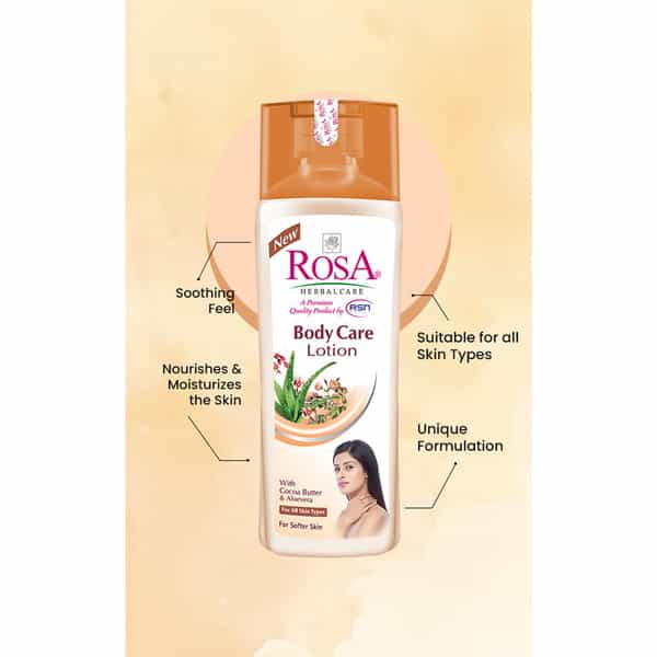 Rosa Body Care Lotion With Cocoa Butter & Vitamin- E L Non- Greasy Moisturising Lotion I 1000Ml