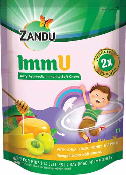 Zandu Immu Tasty Ayurvedic Immunity Soft Chews Mango Flavour - 14 Soft Chew