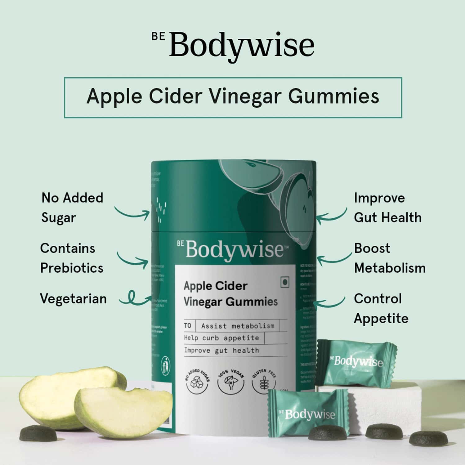 Buy BE BODYWISE APPLE CIDER VINEGAR GUMMIES FOR WOMEN NO ADDED SUGAR