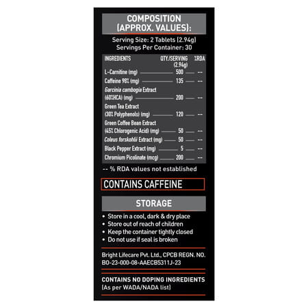 Muscleblaze Mb-Burner Pro (60 Tabs) | Fat Burn Blend With Carnitine | Caffeine | Green Tea