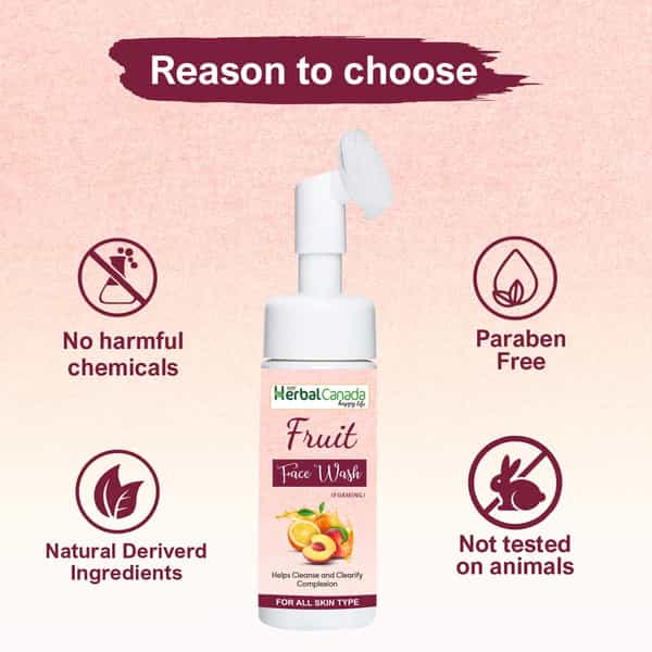 Harc Herbal Canada Fruit Foaming Face Wash With Silicone Brush For Deep Cleaning | 150Ml