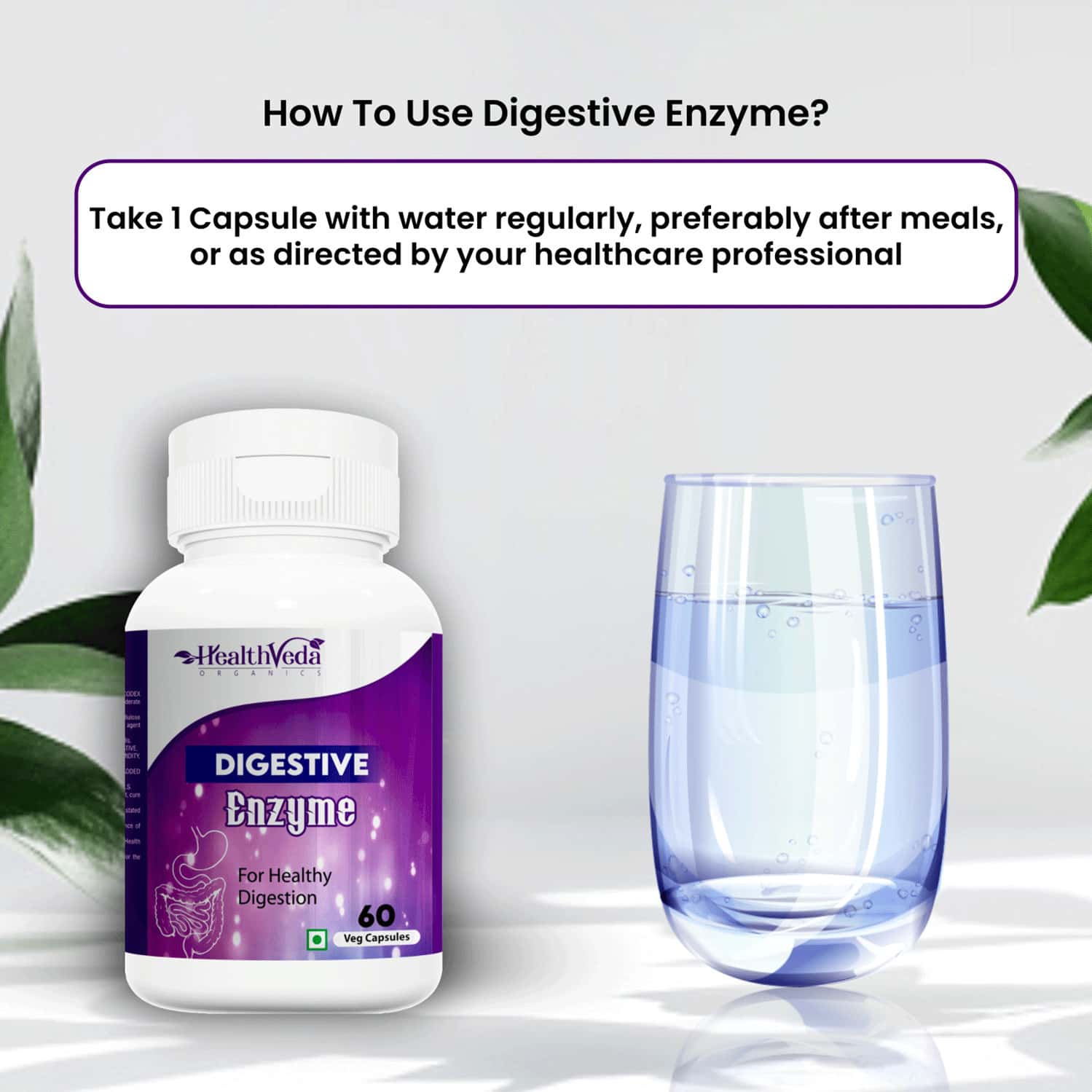 Buy HEALTH VEDA ORGANICS DIGESTIVE ENZYME CAPSULES, 60 VEG CAPSULES