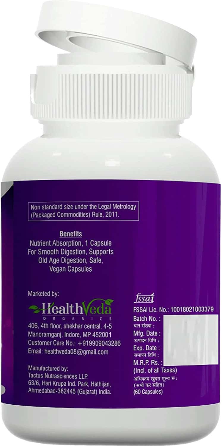 Buy HEALTH VEDA ORGANICS DIGESTIVE ENZYME CAPSULES, 60 VEG CAPSULES