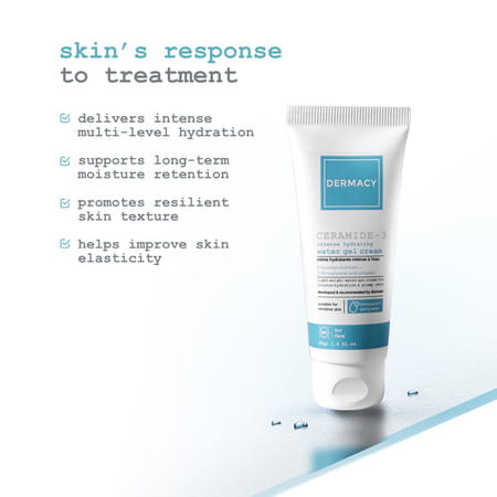 Dermacy Ceramide - 3 Intense Hydrating Water Gel Face Cream | For Sensitive Skin | 50ml