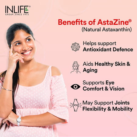 Inlife Astaxanthin 4 Mg Supplement | 30 Liquid Filled Vegetarian Capsules
