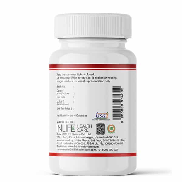 Inlife Astaxanthin 4 Mg Supplement | 30 Liquid Filled Vegetarian Capsules