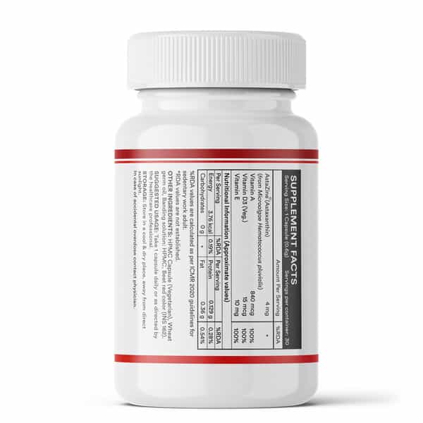 Inlife Astaxanthin 4 Mg Supplement | 30 Liquid Filled Vegetarian Capsules