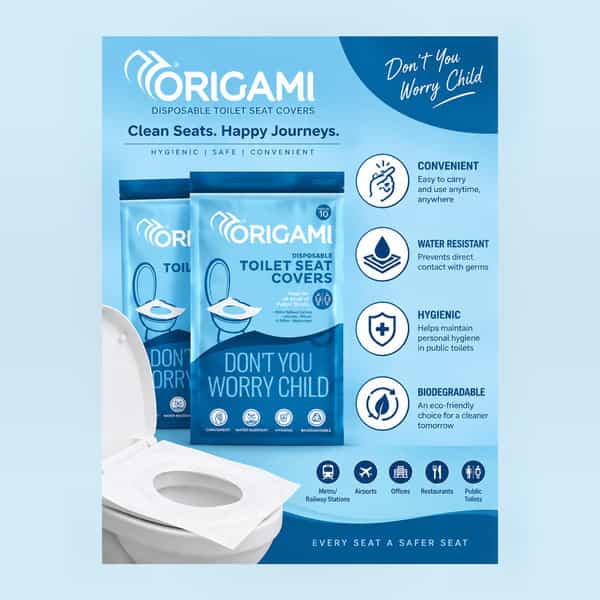 Origami Disposable Toilet Seat Cover | 42Cm X 36Cm | 10N ( Pack Of 2)