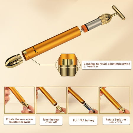 Ktein Golden Glow Pro Massager - Electric Vibration Face Massager - (1 Unit)