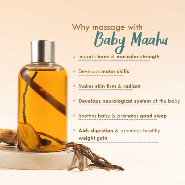 Nat Habit Balamool Sunthi Pure Baby Maahu | Winter Massage Oil | Bone & Muscular Development - 100Ml