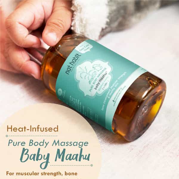 Nat Habit Balamool Sunthi Pure Baby Maahu | Winter Massage Oil | Bone & Muscular Development - 100Ml