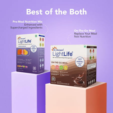 Dr. Morepen Lightlife Power Plan Combo (On-The-Go Meal (100N) & Pre-Meal Nutrition Mix (20N)