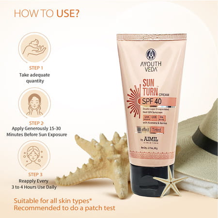 Ayouthveda Sunturn Spf40 Cream - 60G