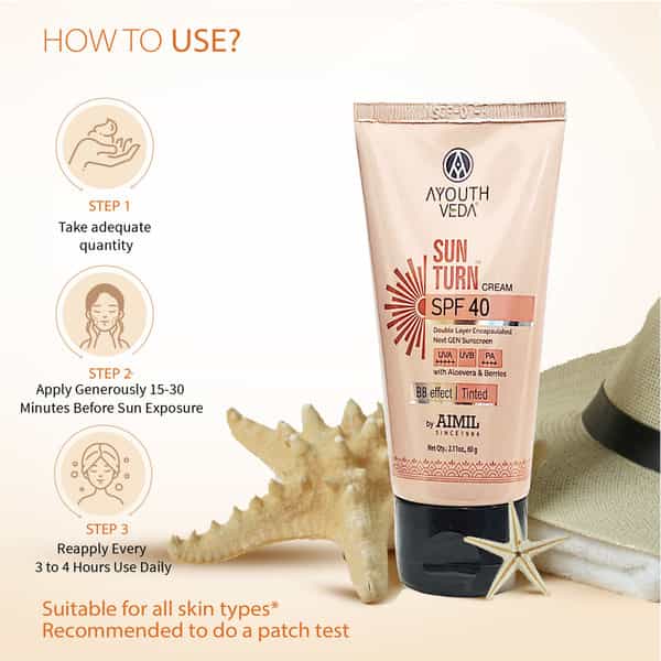 Ayouthveda Sunturn Spf40 Cream - 60G