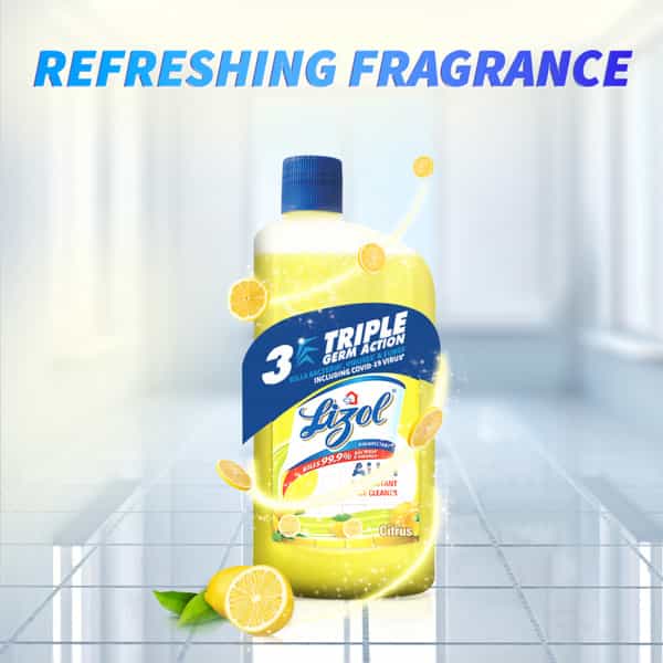 Lizol Citrus Disinfectant Floor Cleaner Liquid Bottle Of 1000 Ml