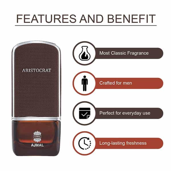 Ajmal Aristocrat Edp 75Ml Perfume For Men And Evoke Silver Edition Him Deodorant 200Ml For Men
