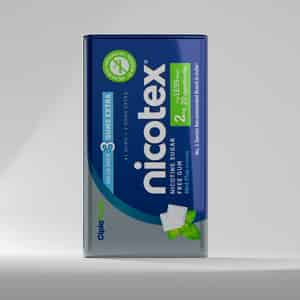 Nicotex 2mg Mint Plus Sugar Free Tin Of 44 Chewing Gums (41+3 Extra)