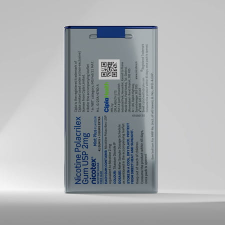 Nicotex 2mg Mint Plus Sugar Free Tin Of 44 Chewing Gums (41+3 Extra)