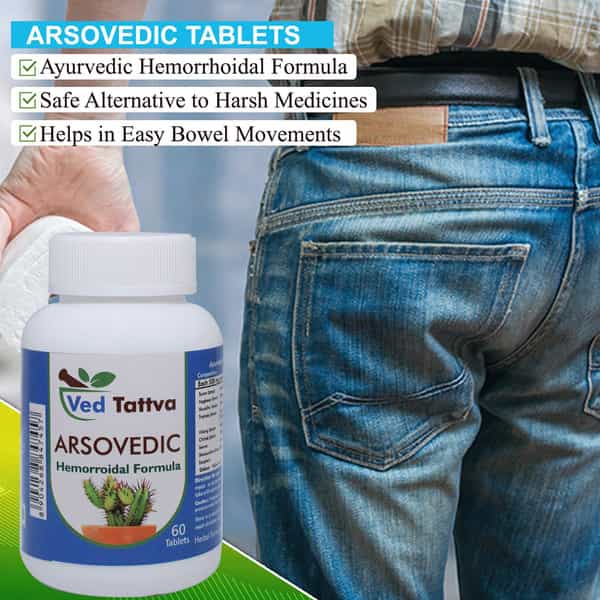 Ved Tattva Arsovedic 900 Tablets (Each 500Mg) Natural Hemorrhoid Medicine