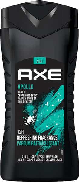 Axe Apollo 3 In 1 Body | Face & Hair Wash For Men | Long-Lasting Fragrance | 250Ml