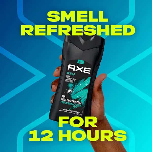 Axe Apollo 3 In 1 Body | Face & Hair Wash For Men | Long-Lasting Fragrance | 250Ml