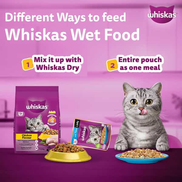 Whiskas Adult (1+ Years)) Wet Cat Food | Tuna In Jelly | 80 G (Pack Of 56)