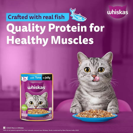 Whiskas Adult (1+ Years)) Wet Cat Food | Tuna In Jelly | 80 G (Pack Of 56)