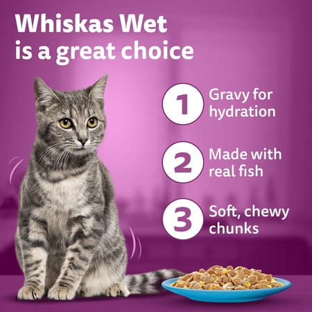Whiskas Adult (1+ Years)) Wet Cat Food | Tuna In Jelly | 80 G (Pack Of 56)