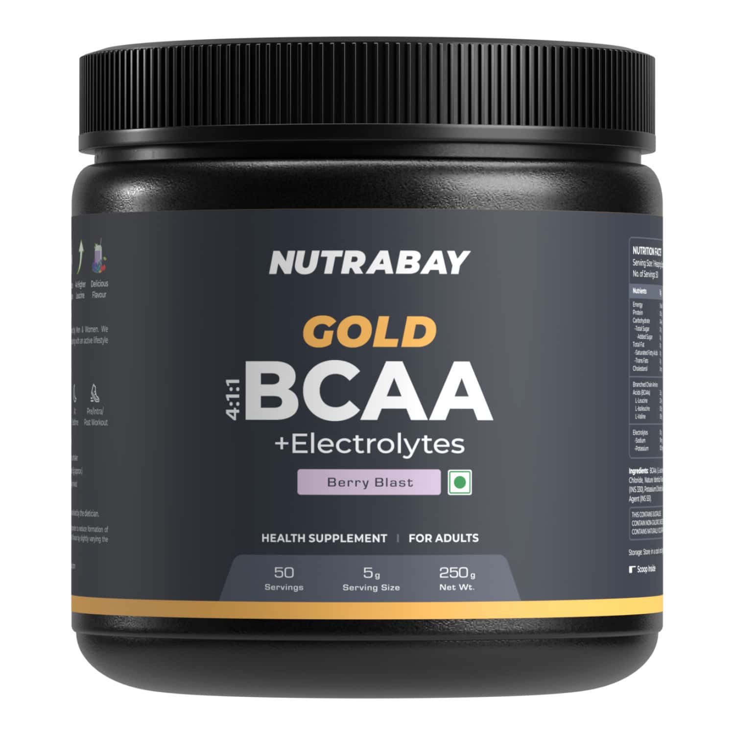 Nutrabay Gold Bcaa 4:1:1 - Berry Blast - 300g